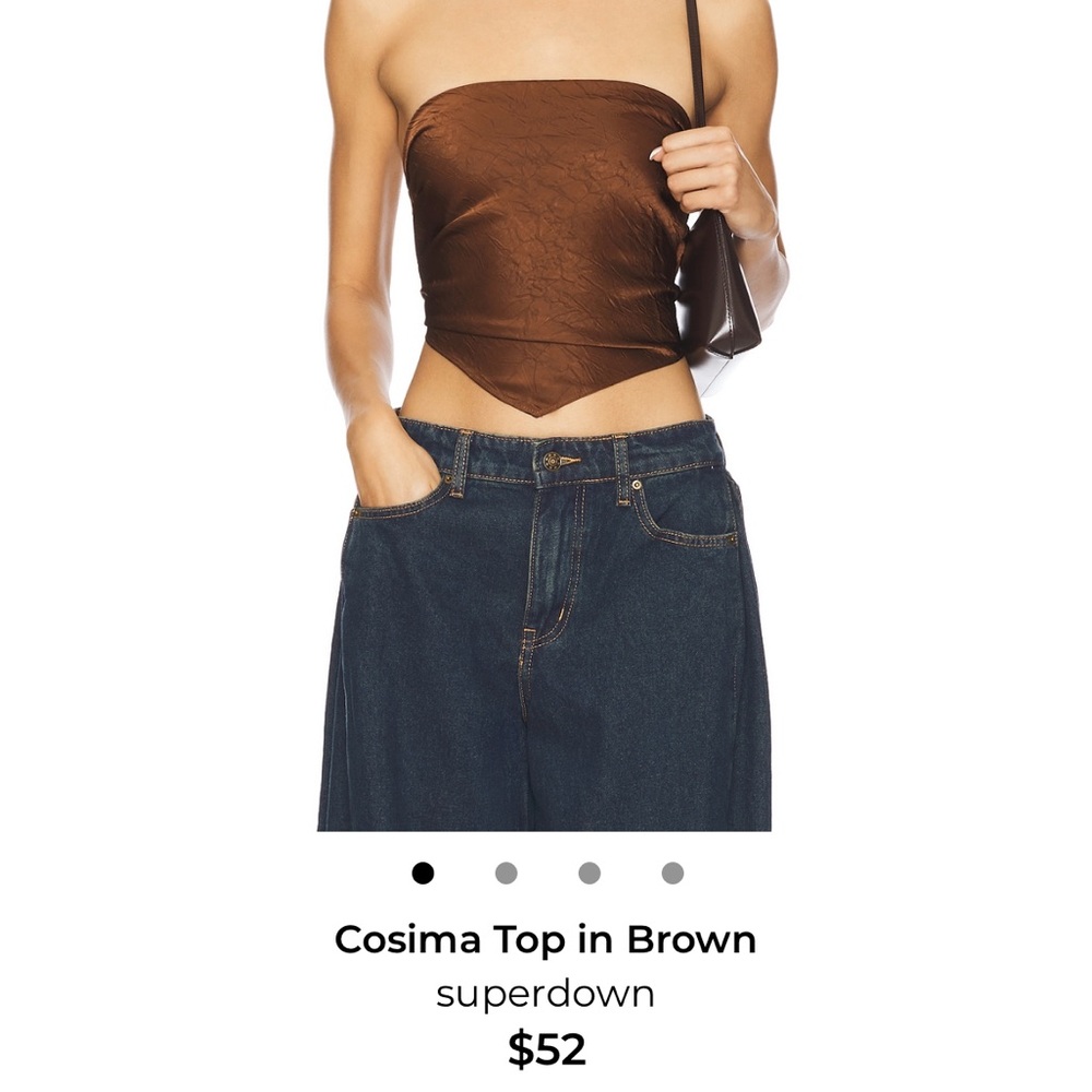 Superdown Cosima Brown Strapless Top